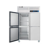 Four-door refrigerator/freezer cabinet